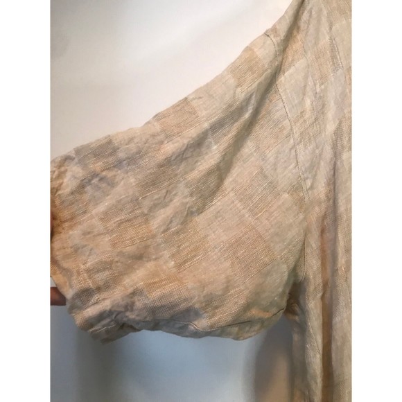 Clean Joseph & Feiss 100% Linen Button Down Mixed Pattern Short Sleeve Shirt XL - Picture 8 of 11